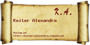 Keiter Alexandra névjegykártya